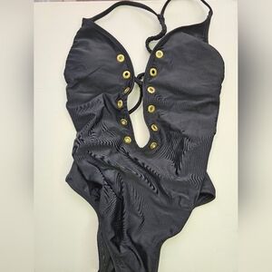 Abercrombie Criss Cross One Piece Black Bathing Suit Small